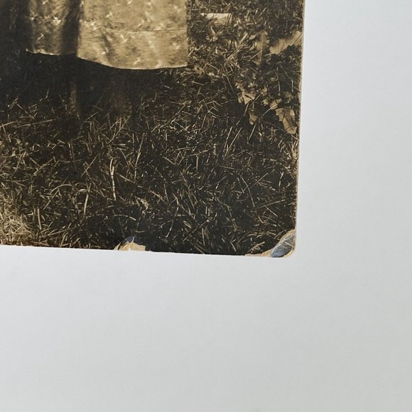 c1920 RPPC Young Man Woman Crossed Arms Sepia Tint Unposted Photo Postcard - Picture 4 of 10